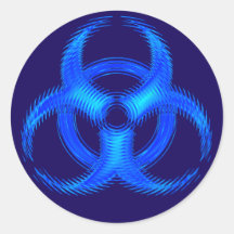 De blauwe Sticker van het Symbool van Biohazard va