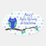 De blauwe Stickers van de Gunst van de Uil Baby sh