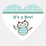 De blauwe Stickers van het Baby van de Uil