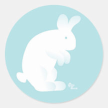 De blauwe Stickers van het Konijntje
