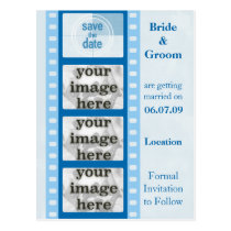 De blauwe Strook van de Film bewaart de Briefkaart briefkaarten