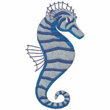 De blauwe T - shirts van Seahorse Emrbroidered