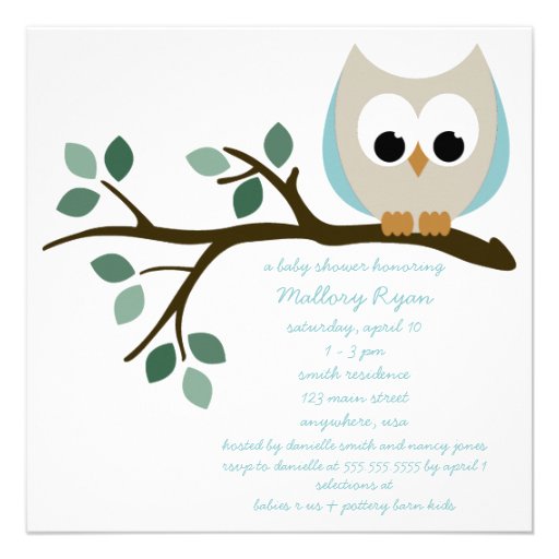 De blauwe Uitnodiging van het Baby shower van de U