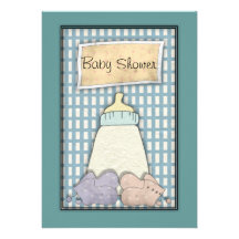 De blauwe Uitnodigingen van het Baby shower