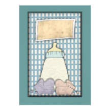 De blauwe Uitnodigingen van het Baby shower