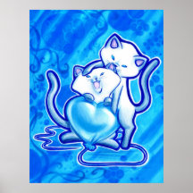 De blauwe Valentijnskaart van het Punt Print