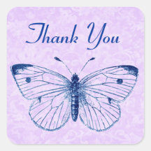 De blauwe Vintage Sticker van de Vlinder