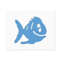 De blauwe Vissen van de Cartoon Canvas Print
