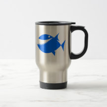 De blauwe Vissen van de Cartoon Koffie Bekers