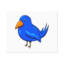 De blauwe Vogel van de Cartoon Stretched Canvas Print
