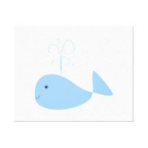 De blauwe Walvis van de Cartoon Gallerij Wrap Canvas