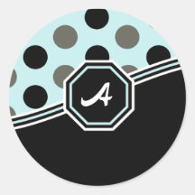De blauwe & Zwarte Stickers van het Monogram