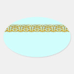De blauwgroen Blauwe Gouden Verbinding van de Enve Ovaalvormige Stickers