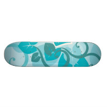 De blauwgroen Blauwe Moderne Bloem en de Wijnstok  Skate Deck