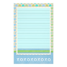 De blauwgroen en Groene Kantoorbehoeften van Harte Gpersonaliseerd Briefpapier