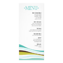 De blauwgroen olijf van het Menu van het Diner van Persoonlijke Aankondiging