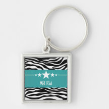 De blauwgroen Sassy Gestreepte Premie Keychain van Sleutel Hanger