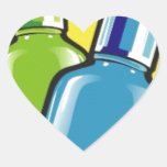 DE BLAUWGROENE SCHOONHEID F VAN DE SALON NAILPOLIS HARTVORMIGE STICKERS