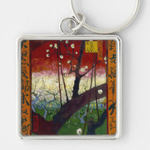 De bloeiende Boom van de Pruim (na Hiroshige) Van  Sleutelhanger