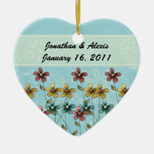 De bloemen Aangepaste Herinnering van het Huwelijk Kerst Ornament