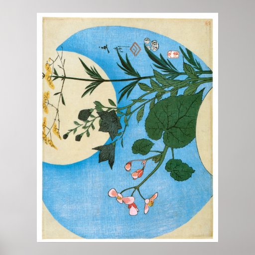 De Bloemen van de herfst voor de Volle maan Posters