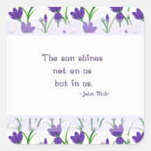 De Bloemen van de Krokus van de Lente van het Cita Vierkant Stickers