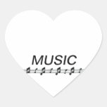 De bodem van de muziek met personeel bij bodem hart sticker