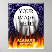 De brand van Alabama Hottie en vlammen blauw marme Print