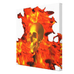 De brand van de schedel canvas prints