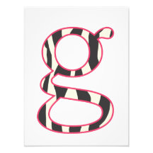 de brief G - Gestreepte Streep en het Roze Art. va Fotoprints