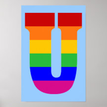 De Brief U van de regenboog Print