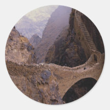 De Brug van Shahara, 9000 voetkloof, Yemen Ronde Sticker