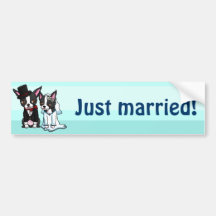 De Bruid en de Bruidegom van Boston Terrier Bumpersticker