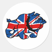 De Buldog van Union Jack Ronde Sticker