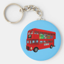 De bus van de dubbeldekker sleutel hangers