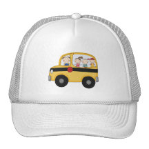 De Bus van de school met Kinder T-shirts en Giften Petten Met Netje