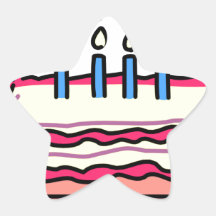 De Cake van de verjaardag Stervormige Stickers