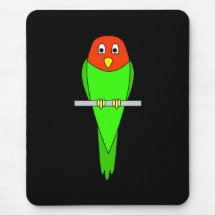 De Cartoon van de parkiet. Vogel op een toppositie Muismatten