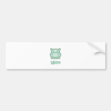 De Cartoon van Hippo van het baby Bumpersticker