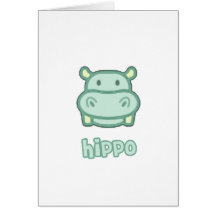 De Cartoon van Hippo van het baby Kaart