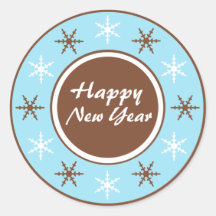 De chocoladebruine & Blauwe Gelukkige Stickers van