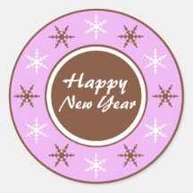 De chocoladebruine & Paarse Gelukkige Stickers van