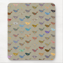 De Collage Mousepad van de vogel Muismatten