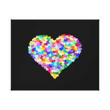 De Confettien van de Harten van de regenboog Stretched Canvas Afdrukken
