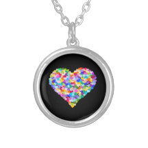 De Confettien van de Harten van de regenboog Gepersonaliseerde Ketting