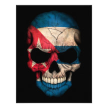 De Cubaanse Schedel van de Vlag op Zwarte Aankondiging