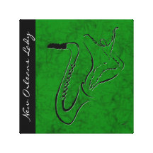 De Dame van New Orleans - Saxofoon op Verpakt Canv Gallerij Wrapped Canvas