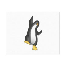 De dansende Pinguïn van de Cartoon Canvas Print