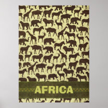 De Dieren van het Decor van het poster van Afrika