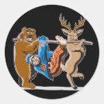 De Dierlijke Wraak van de anti Jacht Ronde Stickers